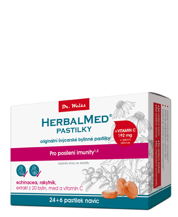 HerbalMed pastilky Echinacea +rakytník + vit.C