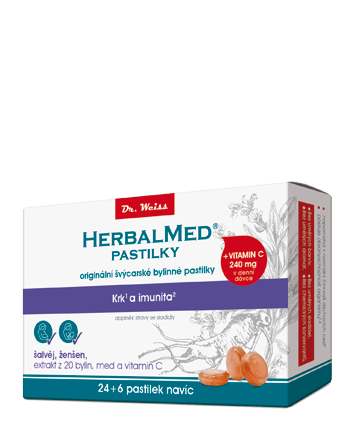 HerbalMed pastilky Šalvěj + ženšen + vit.C